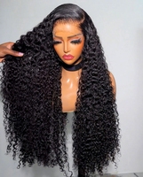 Perruque frontale en dentelle HD transparente 13x4 en cheveux humains brésiliens bruts, sans colle, bouclée afro crépue, pré-épilée avec baby hair, pour femmes noires