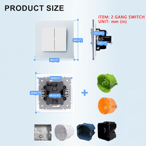 แผงกระจกนิรภัย ปุ่มกด สวิตช์ติดผนัง 86 E ซีรีส์ 10A 220-250V ไม่เรืองแสง สารหน่วงไฟ IP40 - Product Image 4