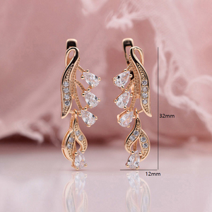 Pendientes colgantes largos <span class=keywords><strong>de</strong></span> estilo Vintage para mujer, <span class=keywords><strong>Monopoly</strong></span> transfronterizo, chapado en oro rosa con gotas multicolores con incrustaciones <span class=keywords><strong>de</strong></span> circón - Product Image 4