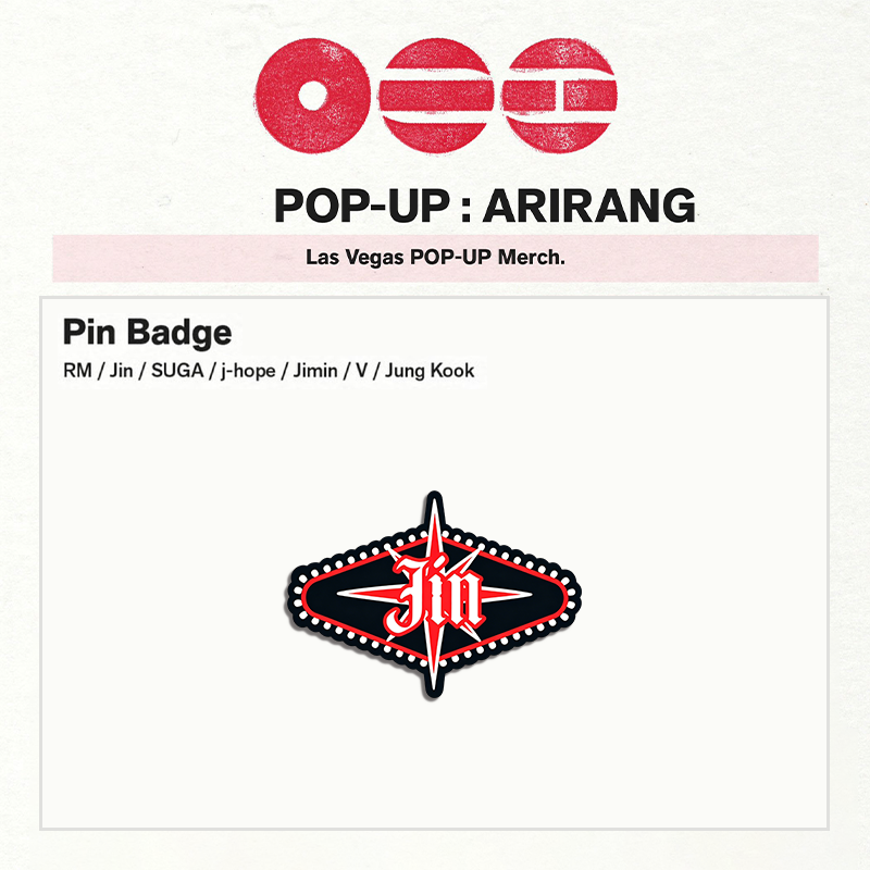Kpop TAEHYUNG JUNGKOOK SUGA RM LAS VEGAS POP-UP Acrylic Badge Pins