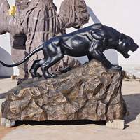Escultura de Pantera de Bronce de Tamaño Real RELONG, Decoración de Alta Calidad Personalizada para Exteriores, Universidades y Espacios Públicos, en Venta