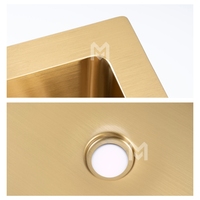 Évier de salle de bain rectangulaire en acier inoxydable de haute qualité, moderne, à encastrer, avec drain, pour usage hôtelier