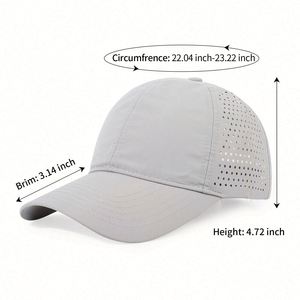Wholesale Manufacturer Quick Drying Laser Cut Hole Unisex Nylon Baseball <b>Hat</b> 6 Panel <b>Waterproof</b> Canvas Sporty Formal Metal - Product Image 6