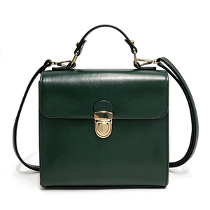 Mini <b>Women's</b> Vintage <b>Briefcase</b> Style Waterproof Foldable Zipper Closure Small Capacity Shoulder Crossbody Handbag - Product Image 1