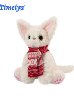 TIMEIYA Peluche chat allemand blanc en fourrure courte, compagnon de sommeil réconfortant, oreiller, poupée 31cm-50cm