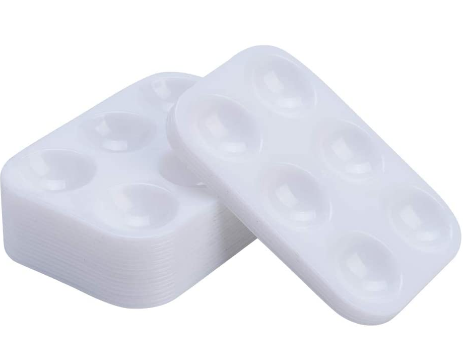 Палетки Для Смешивания Краски, прямоугольные пластиковые белые поддоны с 6 отверстиями, для рисования художниками