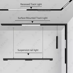 Lampu Jalur Desain Baru Sistem Jalur LED, Lampu Jalur Magnetik Dapat Diredupkan DC48V 6W 12W 18W