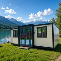 Contenedor de Acero Expandible de Doble Ala de 20 pies/40 pies, Villa Móvil Prefabricada para Exteriores, Resistente a Terremotos y Viento, Equipada con Baño Completo