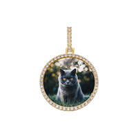Bijoux Hip Hop, médaillons en zircon cubique glacés, XL, pendentifs ronds à sublimation, grands cercles, pendentifs photo personnalisés, colliers