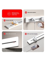 Prise de courant multifonctionnelle de style britannique, norme internationale, avec rail de distribution et ports USB