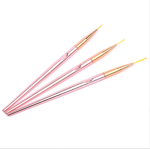 Rose Gold <b>Nail</b> Art Liner Brush Flat Nylon Hair Acrylic UV Gel Drawing Painting <b>Extension</b> Builder Tool for Manicure <b>Nail</b> Design - Product Image 5