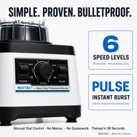 Mixeur Commercial 1050W MI-32A avec Bol Grande Capacité 1,8L, Bouton de Vitesse Rotatif et Fonction Pulse pour Broyer la Glace