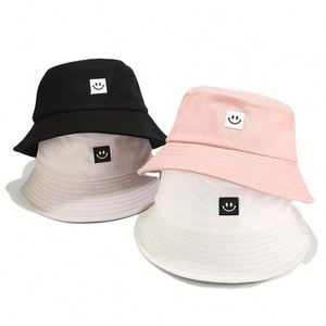 Smile Design Woven Label Fisherman Fashion Cotton Unisex Custom Bucket Hat Bulk for Outdoor - Product Image 1