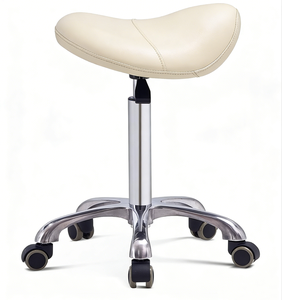 Silla de Salón Profesional de Cuero Sintético, Giratoria, con Ruedas, Bomba Hidráulica, para Peluquería, Estudio, Uso Profesional - Product Image 3