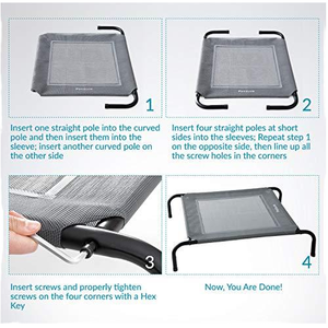 Yüksek kaliteli su geçirmez örgü kapalı ve açık katlanabilir yükseltilmiş köpek yatağı kedi için nefes özelliği ve seyahat - Product Image 6