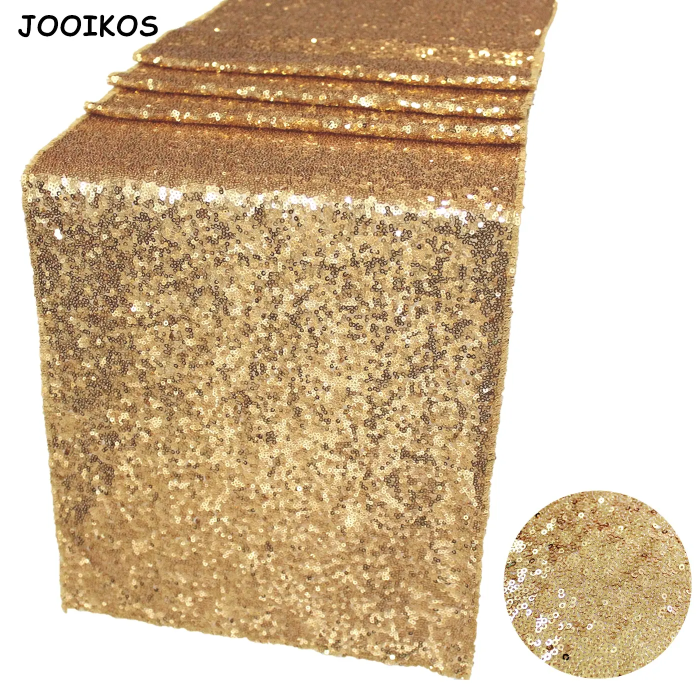 JOOIKOS Sequin Tabella corridori di tessile, Con Effetti Glitter Oro Tessuto Decorativo per la Cerimonia Nuziale, Compleanno, Baby Shower Feste delle