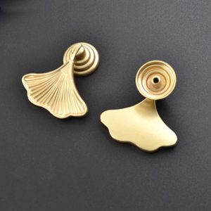 Geenite Furniture Knob Handles Golden Drop Pendant <b>Pull</b> Handle Fashion Ginkgo Leaf Shape Dresser Knobs For Kitchen Bathroom Cabi - Product Image 3