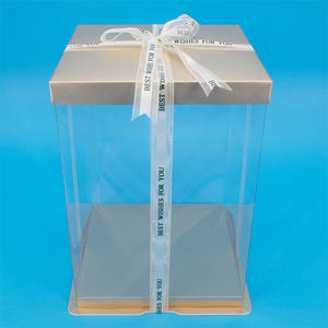 21.5*30 cm temizle beyaz kek kutusu için 8 inç <span class=keywords><strong>2</strong></span> katmanlı doğum günü pastası parti hediye paketi Caja De Pastel - Product Image 6