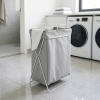 Vente en gros de panier à linge en tissu à 1 section de style basique en métal robuste avec fonction imperméable pour trier les vêtements sales pour le linge