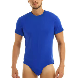 Nuevo Body de Manga Corta de Color Liso con Broches para Hombre, Transpirable, Ajustado, para Uso Doméstico - Product Image 3