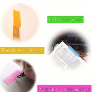 Translucent Waterproof PET <b>Label</b> Fluorescent Self-Adhesive Paste Stickers Student Back-to-School Essentials Memo 8.8x5.8cm - Product Image 4