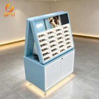 Vitrinas de Exhibición para Gafas Ópticas Personalizadas con Retroiluminación LED, Vitrina Óptica al por Mayor para Tiendas de Gafas