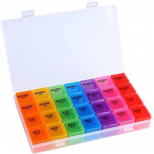 Pastillero Portátil Mensual 2024, Organizador Semanal de Pastillas con 21 Compartimentos Separados Grandes, Hecho de Plástico/PP Resistente - Product Image 3