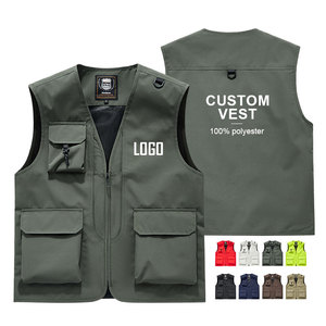 <span class=keywords><strong>Gilet</strong></span> utilitaire surdimensionné pour <span class=keywords><strong>homme</strong></span> avec plusieurs poches, <span class=keywords><strong>sans</strong></span> manches, pour la pêche et la chasse en plein air, logo personnalisé imprimé, tissu <span class=keywords><strong>d</strong></span>'<span class=keywords><strong>été</strong></span> - Product Image 3