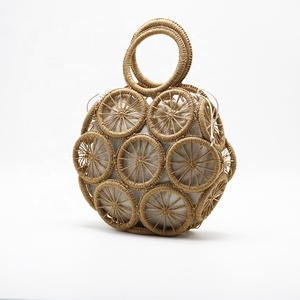 Thiết Kế Mới Kim Cương Rỗng Túi Rơm Thời Trang Vòng Xử Lý Dệt Túi Rơm Mùa Hè Bãi Biển Túi Xách - Product Image 2