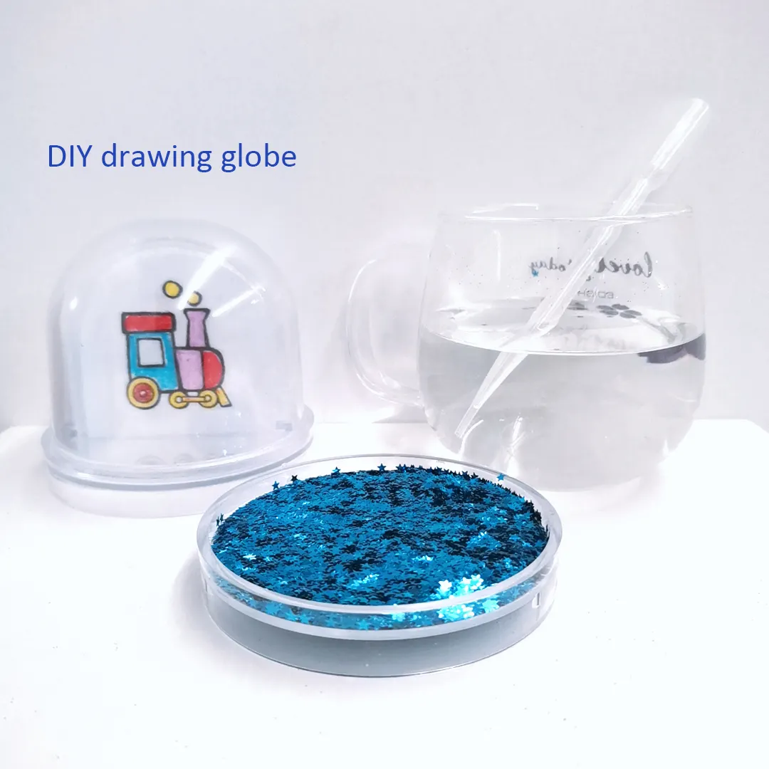 9 * 9 * 8.5 سنتيمتر بولي ستيرين الكرة الثلجية البلاستيكية DIY لعبة تعليمية الحرفية للاطفال صور فارغة مجموعات ري للأطفال