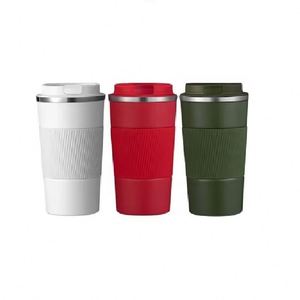 Taza de Viaje de Acero Inoxidable de Alta Calidad, 380 ml, Doble Pared, 510 ml, Aislada al Vacío, con Funda de Silicona - Product Image 1