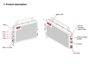 Inversor Solar Micro On-Grid <span class=keywords><strong>NEP</strong></span> BDHX-1000/2000 de 1kW-2kW para Almacenamiento de Energía Doméstica, Monofásico AC 60Hz con Aplicación Fácil de Usar - Product Image 6