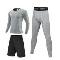 Traje Deportivo de Tres Piezas Unisex de Poliéster y Seda de Leche de Secado Rápido, Color Sólido, para Yoga, Entrenamiento y Running