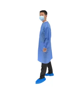 סיטונאי חד פעמי עמיד למים ללא ארוגים מעובה ללבוש עבודה נגד אבק אבק מעבדה לנשימה