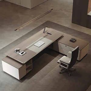 Bureau de direction en bois sur mesure avec éclairage LED – Design moderne pour bureau de direction ou <span class=keywords><strong>projet</strong></span> de bureau - Product Image 2