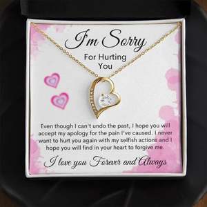 UIONEN Collar Clásico con Colgante de Corazón Plateado 'Lo Siento por Hurtarte' con Tarjeta de Texto Personalizado, Regalo de Perdón y Reconciliación para Parejas - Product Image 6