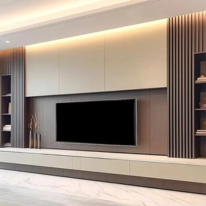 Integrated TV Cabinet Wall Unit Living Room Custom Full-Wall Storage Cabinet TV Stand Furniture for Home Use - Product Image 2