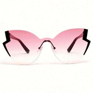 Gafas de sol de moda 2019 sin montura, estilo ojo de gato, extragrandes, para mujer, protección UV400, forma de mariposa. - Product Image 1