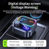 Émetteur FM portable pour voiture 5.3 avec double chargeur rapide USB PD30W, prise en charge AAC et MP3, entrée Type-C