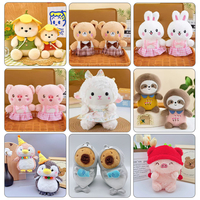 Vente en gros de jouets en peluche doux de 10-25 cm (4 et 8 pouces) pour machines à griffes, animaux en peluche, direct usine