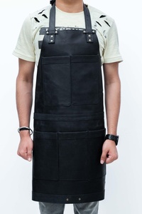 Tablier en cuir pour les Restaurants, Chef cuisinier, outil de travail de barbier tablier de cuisine en cuir bavoir de nettoyage ménager - Product Image 5
