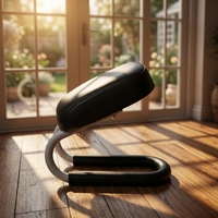 Tabouret de yoga en cuir PU en gros, avec cadre métallique ergonomique pour Pilates, entraînement d'équilibre, soutien postural, usage à domicile, en salle de sport ou en studio