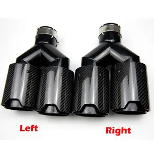 Embouts de silencieux d'échappement universels, en acier inoxydable, noir, 1 paire, double Fiber de carbone, Performance <span class=keywords><strong>M</strong></span>, pour BMW - Product Image 1