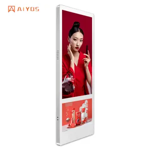 Aiyos Kabel AC, Desain Unik Iklan Lcd 21 Inci Layar Dalam Ruangan Shenzhen Wifi, Kotak Kemasan Usb Tunggal/Android11/Win10