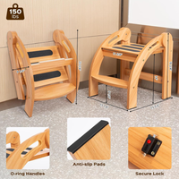 Chaise échelle pour enfants en bois vente en gros aide de cuisine escabeau pliable pour enfants