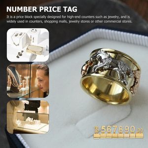Regolabile in metallo oro cubo numeri rimovibile Mini simbolo del dollaro espositore per gioielli <span class=keywords><strong>negozio</strong></span> al dettaglio prezzo che mostra - Product Image 5