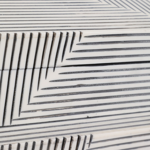 Scatole portaoggetti decorative rettangolari con bordi scanalati, moderne scatole portaoggetti in poliresina effetto legno con coperchi per decorazioni per la casa - Product Image 6