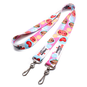 Cordón de correa para el cuello de poliéster Rosa personalizado para impresión por sublimación Logotipo de pantalla de seda - Product Image 4