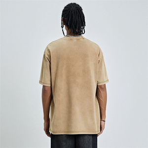 Batik Acid Washed T-shirt pour homme décontracté surdimensionné de luxe, 100% coton vierge personnalisé - Product Image 1