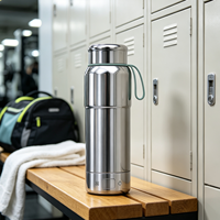 Bouteille d'eau chaude électrique de voyage en acier inoxydable de 520 ml avec fonction de maintien au chaud, contrôle de la température à 100°C pour une utilisation en voiture et à l'hôtel